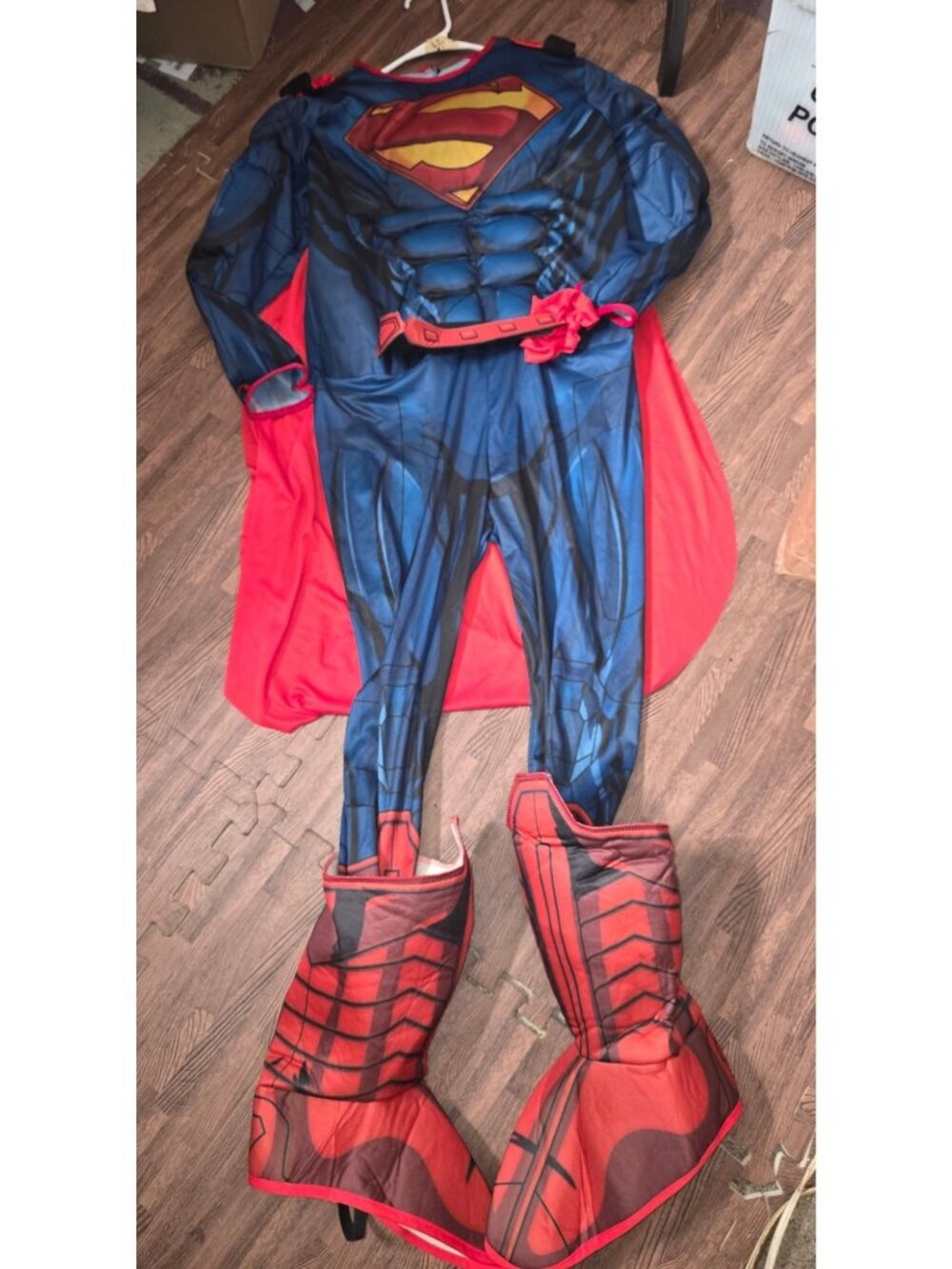 Superman Adult Costume With Cape & Foam Boot Covers Size L DC Comics Officially